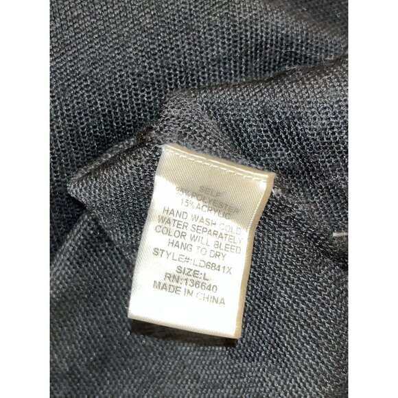 Latiste Black Knit Long-Sleeve Tie Waist Pullover High Neck Women's Dress Size L - Picture 9 of 9